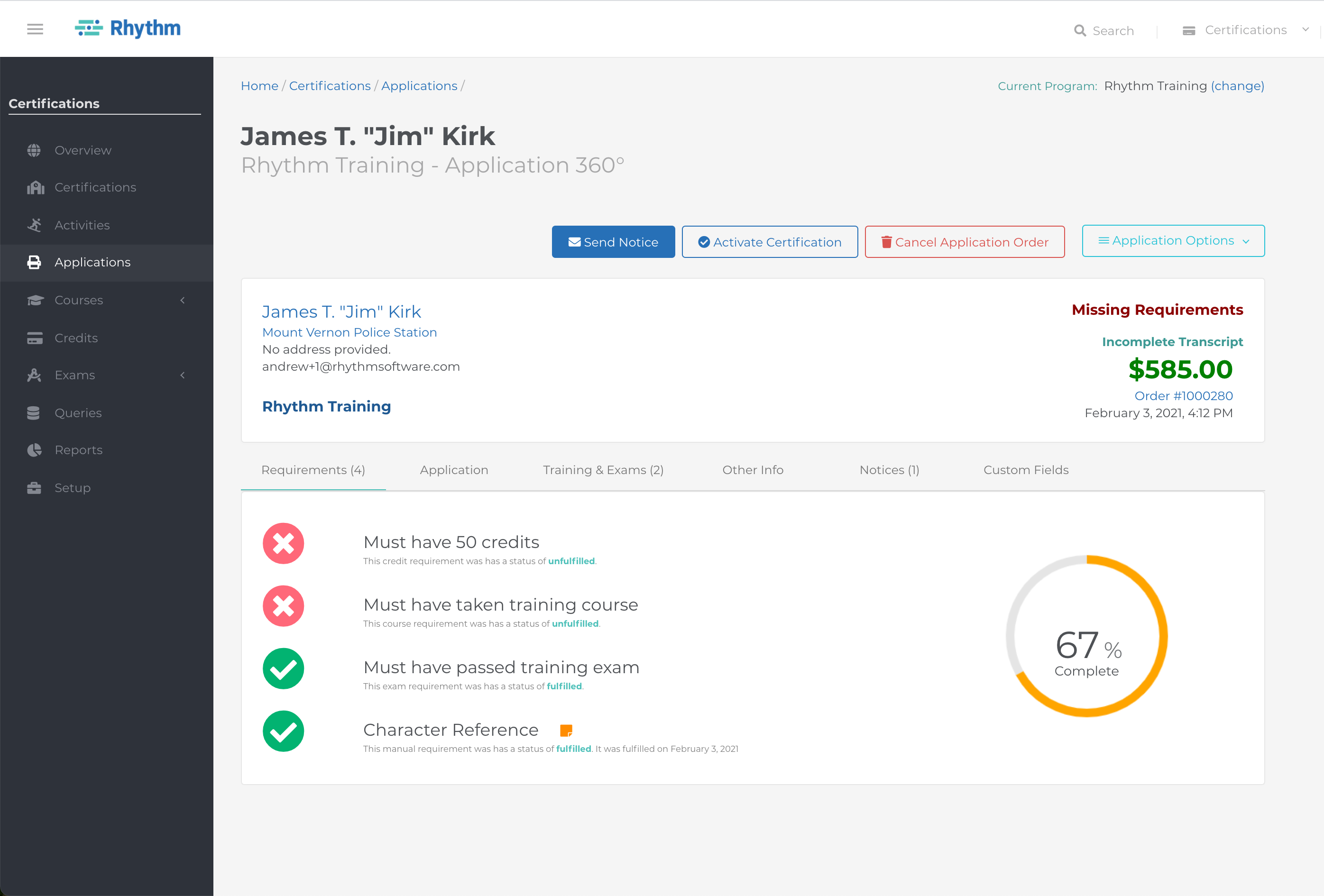 screenshot of Rhythm Software